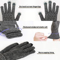 TRENDOUX Winter Gloves for Men Women - Upgraded Touch Screen Cold Weather Thermal Warm Knit Glove for Running Driving Hiking Large Black Gray