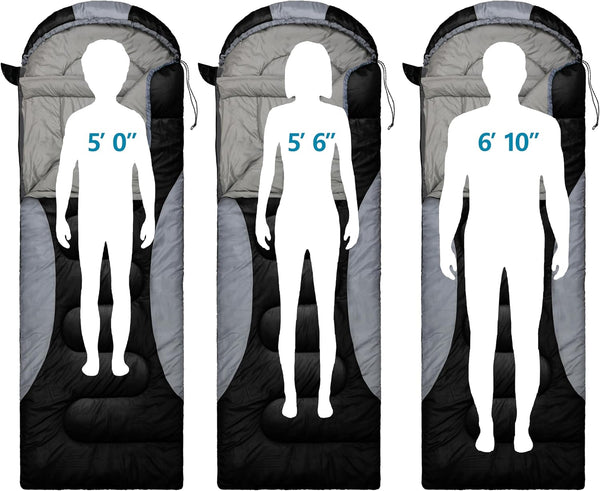 0 Degree Winter Sleeping Bags for Adults Camping (450GSM) - Temp Range (5F–32F) Portable Waterproof Compression Sack- Camping Sleeping Bags for