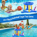 Pool Games Toys Set for Kids, Floating Pool Basketball Hoops & Pool Ring Toss Game, Swimming Pool Toys for Kids Ages 4-8 8-12, Teens, Adults and