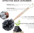8Pack Bath Brush Set -Shower Loofah Sponge with Long Handled,Natural Loofah Exfoliating Back Scrubber for Shower, Luffa Pouf,Scalp Massager and 4