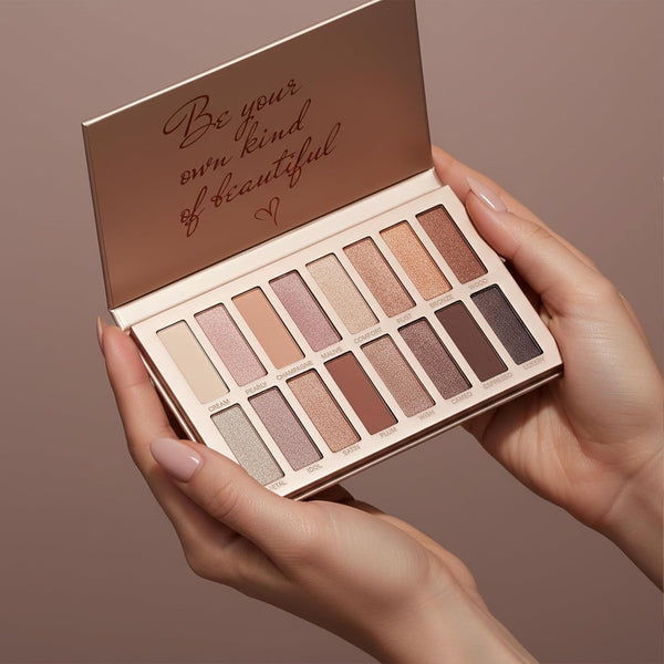 Lamora Eyeshadow Palette Makeup - Eye Makeup Palette with 16 Highly Pigmented Matte & Shimmer Shades - Vegan & Blendable Nude Exposed