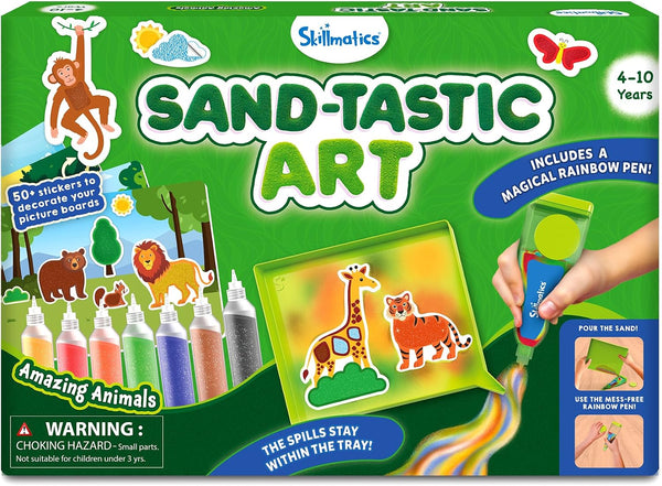 Skillmatics Sand Art Activity - Animals, Create & Stick 50+ Colorful Stickers, Creative Craft Kits & Supplies for Kids, Gifts for Girls & Boys