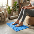Foot Massage Mat Blood Circulation Tension Release Pad TPE Colorful Foot Acupressure Mat for Home Party Game(Blue)