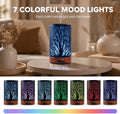 EQUSUPRO Essential Oil Diffuser 150ml Black Metal Aromatherapy Oil Diffuser Ultrasonic Cool Mist Diffuser with Auto Shut-Off Protection,7 Colors