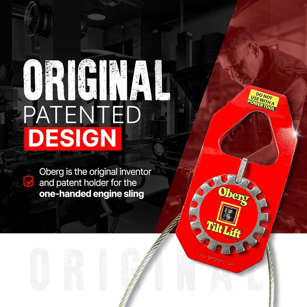 Engine Hoist Sling | No Chain Hoist Hassle | 1 Ton Capacity | 45 Degree Tilt | Single Hand Operation | Easy Engine Swap | Mounting Cleats Fasten