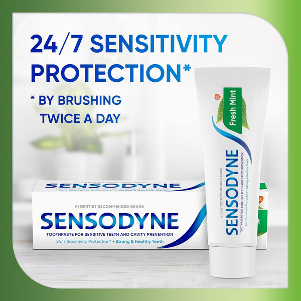 Sensodyne Fresh Mint Sensitive Toothpaste, 4 Ounces (Pack of 2)