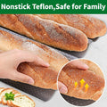 AMAGABELI GARDEN & HOME 2 Pack Baguette Bread Pan 15" x 13" Nonstick Perforated Baguette Tray French Bread Baking 4 Wave Loaf Bake Mold Toast