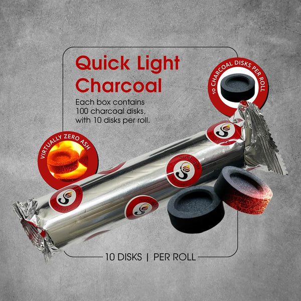 Sunlight® Charcoal Tablets for Incense– Quick Light Charcoal Tablets – Charcoal Disk Lights – 33 Mm Resin Burner Rolls – – Charcoal Burner -