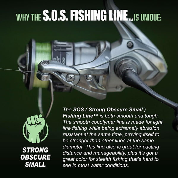 Trout Magnet Trout S.O.S. Fishing Line - 2lb Test, 350 Yard Spool, .16mm Diameter - The Strongest Light Invisible Fishing Line - Made in the USA