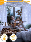 Christmas Lights 600LED 98FT, Waterproof Outdoor String Lights with Remote and Timer, 8 Modes Dimmable Fairy Lights for Indoor Outdoor Wedding