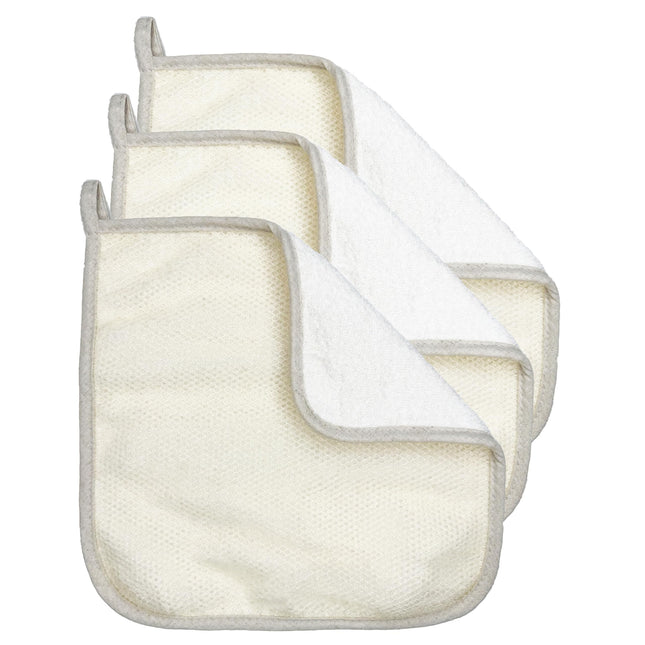 3 Pack Exfoliating Wash Cloth Face and Body Wash Bath Scrub Soft Weave Bath Towel Massage Cloth for Women and Man Two Si