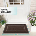 OLANLY Front Door Mat Outside 29.5x17, All-Season Heavy-Duty Rubber Doormat Dark Brown Classic Border Rectangular 29.5" x 17"