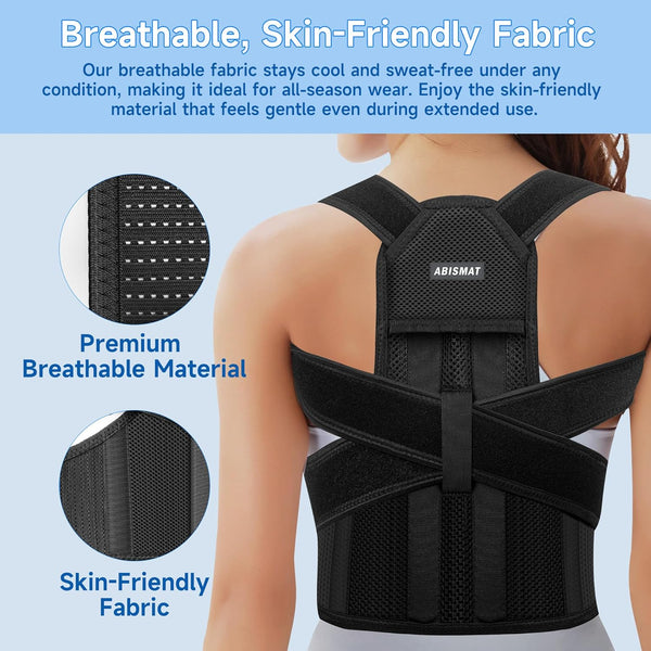 Back Brace Posture Corrector for Men and Women, Adjustable Shoulder Straightener Full Back Support, Upper and Lower Back Brace for Pain Relief,