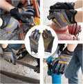 HANDLANDY Mens Work Gloves Touch screen, Utility Mechanic Gloves, Flexible Breathable Fit- Padded Knuckles & Palm Medium Grey