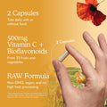 Garden of Life Vitamin Code Raw Vitamin C - 120 Capsules, 500mg Whole Food Vitamin C Capsules + Fruit & Veggie Blend & Probiotics, Supplements for
