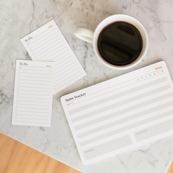 Notsu Weekly Habit Tracker Notepad | Goals Planner Pad and Self Care to Do List | 50 Tear off Pages, 8.5Ã¢ÂÂ X 5.5Ã¢ÂÂ