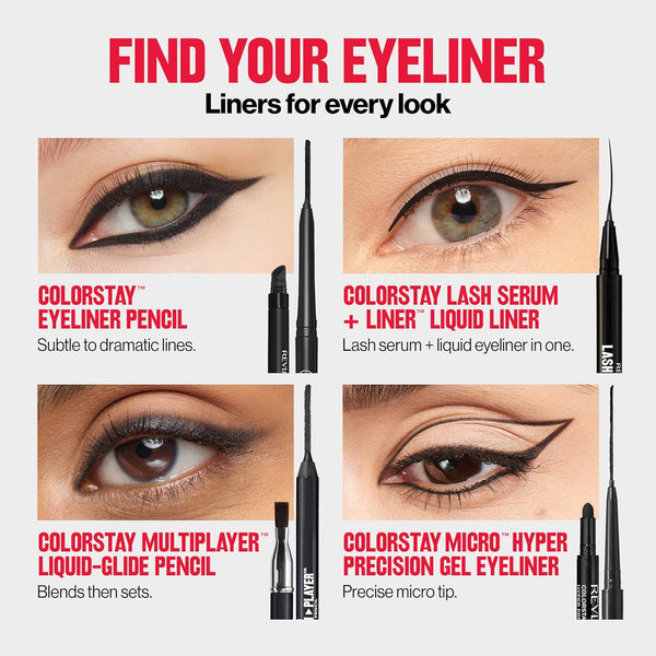 REVLON ColorStay Pencil Waterproof Eyeliner, 204 Charcoal, 0.01 oz Charcoal 0.01 Ounce (Pack of 1)