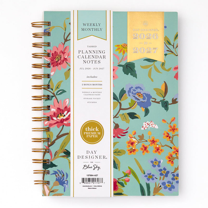 Blue Sky Day Designer 2025-2026 Weekly and Monthly Academic Year Planner Calendar, July 2025 - June 2026, 5.8" X 8.6", Flexible Cover, Laminated