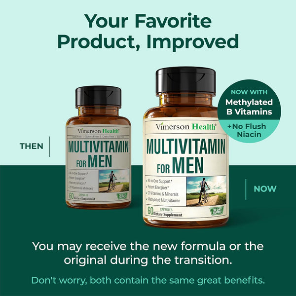Multivitamin for Men with Methylated Vitamins and Chelated Minerals for Energy, Focus and Immune Health – Premium Daily Mens Multivitamins &