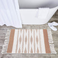 Okuna Outpost Bathroom Rugs - Bohemian Bath Rug with Tassels & Low Pile - Washable Cotton Bath Mat & Shower Rug - Bohemian Decor - 23.6 x 35