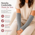 6 Pairs Arm Warmers Long Fingerless Gloves Womens Cable Knit Thermal Yoga Dance Gym Fashion Assorted B