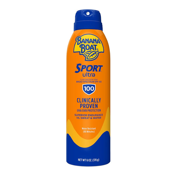 Banana Boat Sport Ultra SPF 100 Sunscreen Spray, 6Oz | Sport Sunscreen Spray SPF 100, Banana Boat Sunscreen SPF 100 Spray, High SPF Sunscreen,