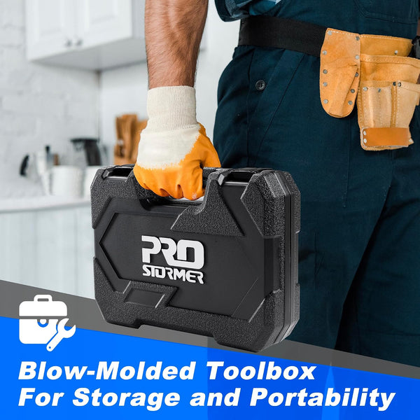 Prostormer 93-Piece Tool Kit, Small Starter Tool Set, Blue