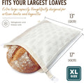 Nectar & Nest Reusable Bread Bags for Homemade Bread (2 Pack) - XL Cotton Beeswax Bags, Sourdough Bag, Beeswax Bag, Sourdough Storage