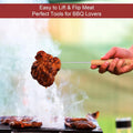Leonyo 2 Pack Pigtail Food Flipper, 12 Inch Meat Hook Flippers Turners with Stainless Steel Shafts, Substitutes of Grill Tongs, Spatulas, Forks