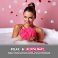 Bath Sponge Exfoliating Washcloth for Body African Net Shower Exfoliating Towel Back Scrubber Shower Rag Bath Accessories for Smoother Skin (Pink)