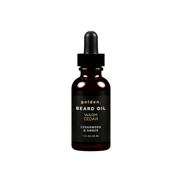 Golden Grooming Beard Oil for Men | Natural Growth Kit with Castor Oil, Jojoba Oil, and Olive Oil | Tames, Moisturizes & Styles | Warm Cedar Scent