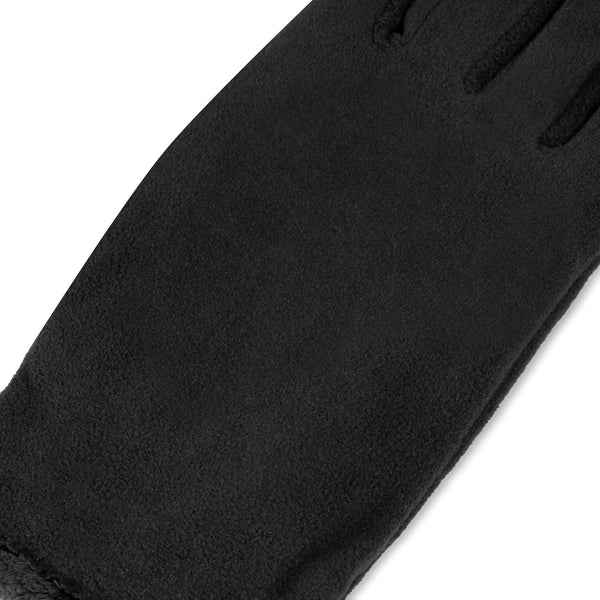 isotoner womens Stretch Fleece Gloves With Microluxe Lining and Smart Touch Technology One Size Black
