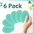 Impresa Double-Sided Body Sponge - White & Blue, Pack of 6 - Deep Exfoliation & Body Scrub Pad - Dual-Sided Design - Gentle Facial Cleanse & Face