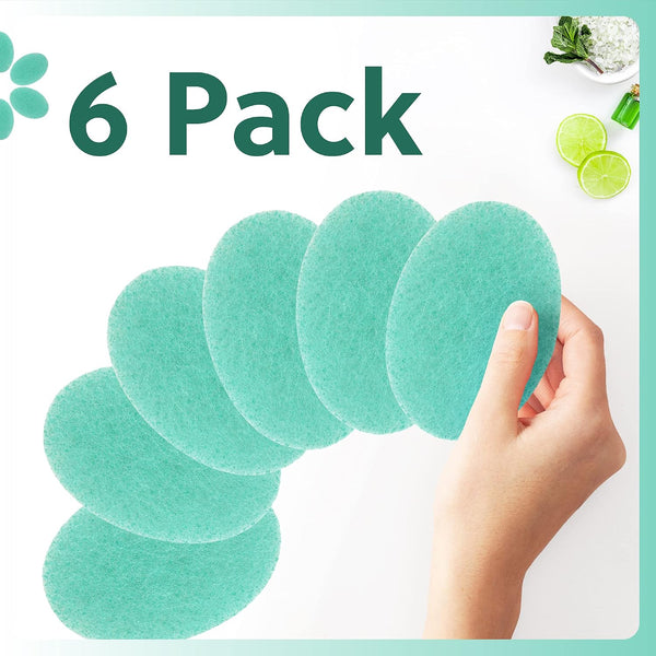 Impresa Double-Sided Body Sponge - White & Blue, Pack of 6 - Deep Exfoliation & Body Scrub Pad - Dual-Sided Design - Gentle Facial Cleanse & Face