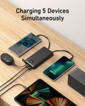 VEEKTOMX Portable Charger with Built-In Cables 10000Mah Power Bank for Iphone Slim Fast Charge USB C Battery Pack Travel Essentials Powerbank