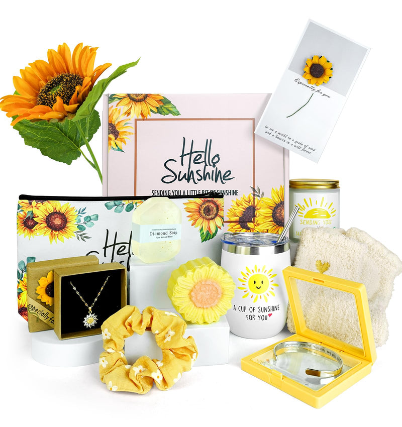 Sunflower Gifts for Women,Birthday Gift for Women,Sending Sunshine Gift,Thank You Gifts,Care Package,Thinking of You for Mom Grandma Sister Best