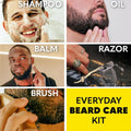 The Beard Club Beard Care Kit & Mens Grooming Kit - Essentials for a Healthier Looking, Stylish Facial Hair - Straight Edge Razor, Shampoo, Cedar