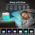 AIRIVO Alarm Clock Night Lights, Built-in Battery Alarm Clock for Bedrooms, 6 Scenes & White Noise Sync, Dual Alarms & Snooze, for Heavy Sleepers,