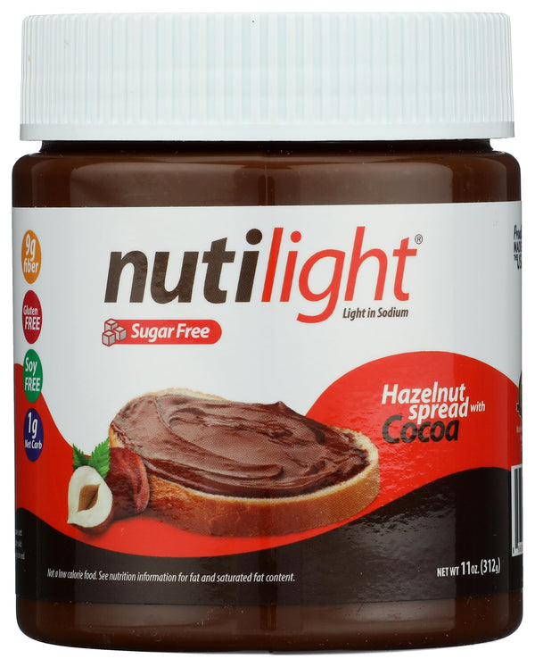 Nutilight Sugar Free Hazelnut Spread with Cocoa - Keto Low Carb (11 oz) | Diabetic friendly, low net carb, fiber. Mix & match flavors to save
