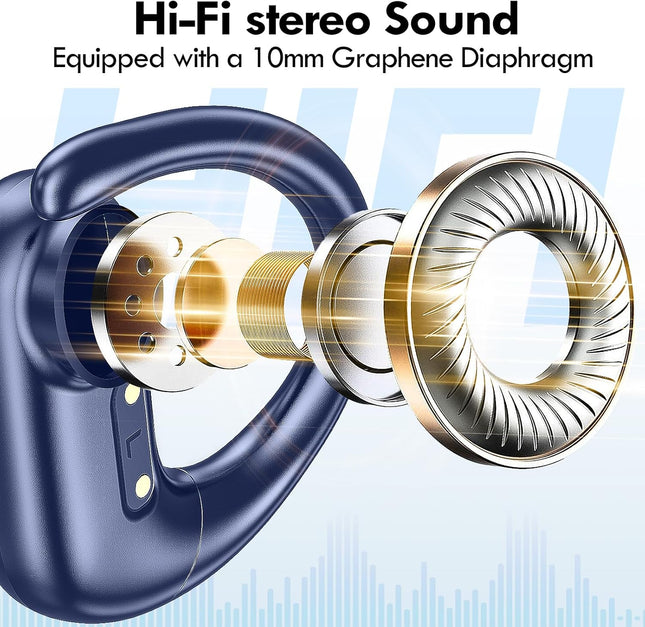 Kurdene Wireless Earbuds Bluetooth Headphones Sport,Over Ear Buds with Deep Bass Sound,60Hrs Playtime Earphones Redesign