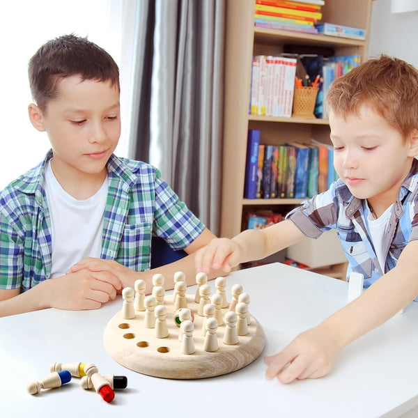 Wooden Memory Chess Matching Game: a Family Board Game Suitable for Children and Adults, Puzzle Toys Suitable for Ages 3, 4, 5, and 6, Birthday