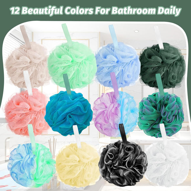 Amazerbst loofah,Shower loofah loofah Sponge,Bath Sponge Body Scrubber for Women and Men (Green Purple Blue Black Black 
