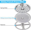Attsky French Press Filter Replacement, 6-Pack, 4 Inch Stainless Steel Mesh | 4 Inch, Stainless Steel Mesh Screen, Replacement Parts for French