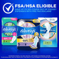 Always Ultra Thin Feminine Pads with Wings for Women, Size 1, Regular Absorbency, Unscented, Up to 100% Leak-Free Protection, 46 Count Size 1 46.0