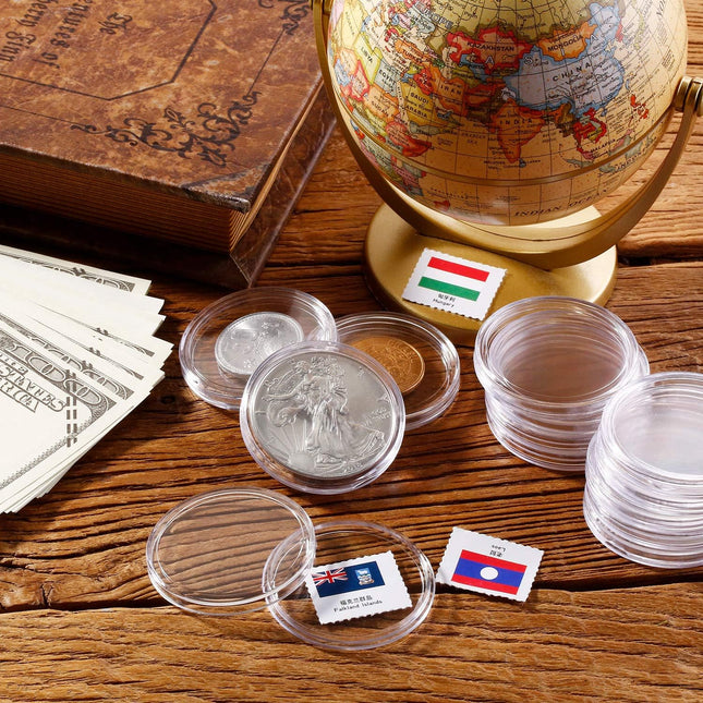 Silver Dollar Coin Case Holder for Collectors 40.6Mm Silver Bar Plastic round Co