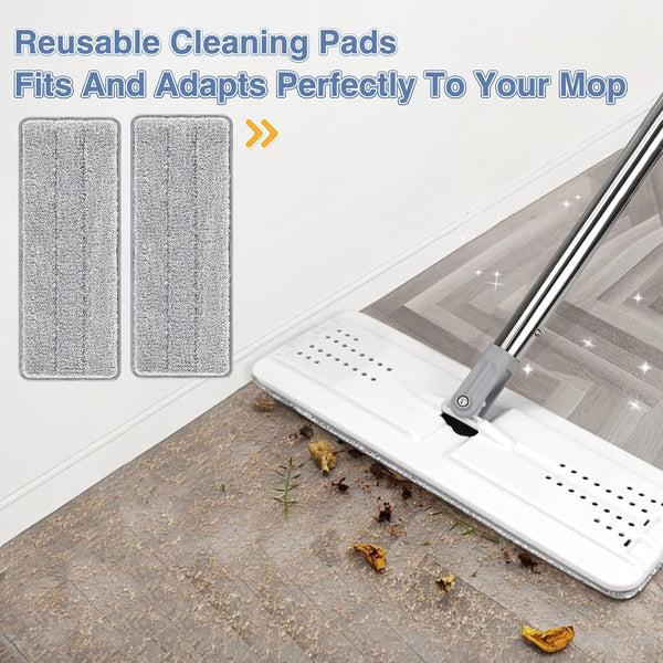 Flat Mop Pads Compatible with Joymoop Mop and Bucket Set with Wringer, Washable & Reusable Microfiber Mop Head Refills for Oshang Bosheng Mop -