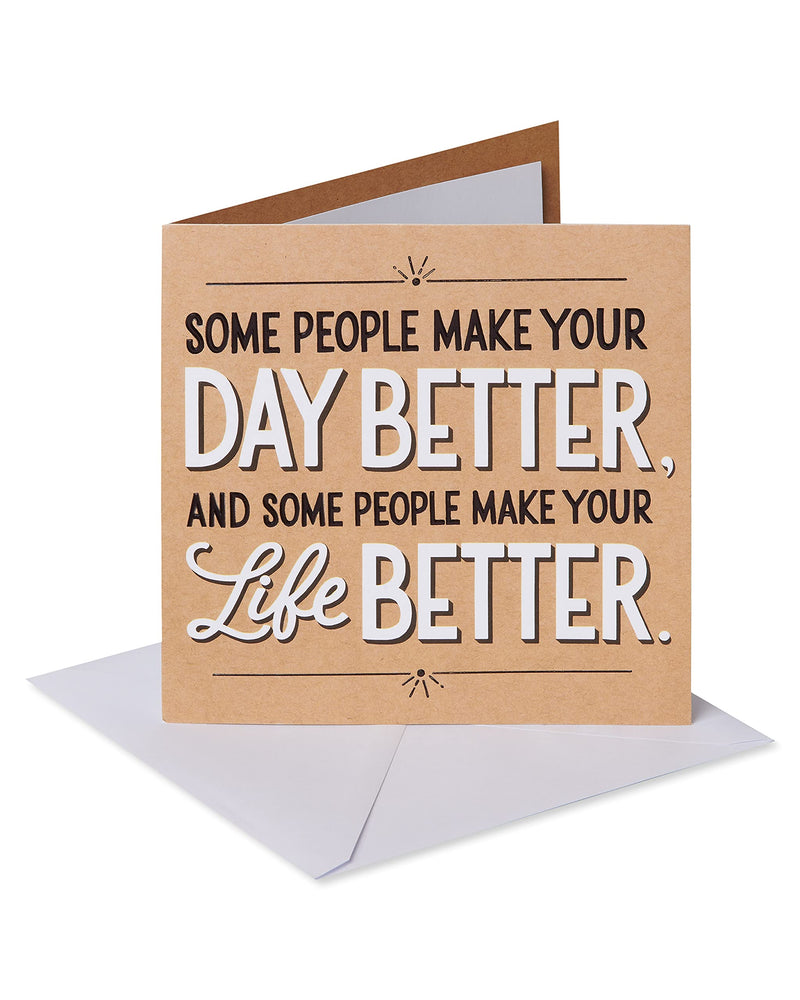 American Greetings Thank You Card (Day Better) 6.25 inches x 6.25 inches
