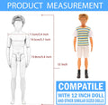 Lot 16 PCS Doll Clothes & Accessories Classic Black Suit for Boy Doll | Include Random 4 PCS Casual Wear + 5 PCS Dolls Pants + 3 Pairs of Shoes