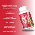 Health plus Super Colon Cleanse 15 Day Supply of Gentle Gut Cleanse Detox, Psyllium Husk, Probiotics for Constipation Relief & Digestive Support,