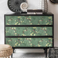 Safiyya 118"x17.7" Green Floral Peel and Stick Wallpaper Vintage Contact Paper Removable Self-Adhesive Wall Paper for Bedroom Vinyl Roll 17.7" x 118"